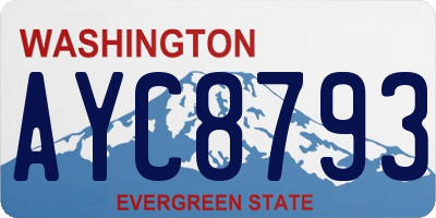 WA license plate AYC8793