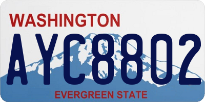 WA license plate AYC8802