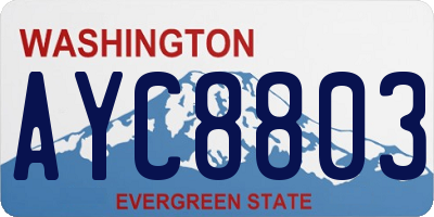 WA license plate AYC8803