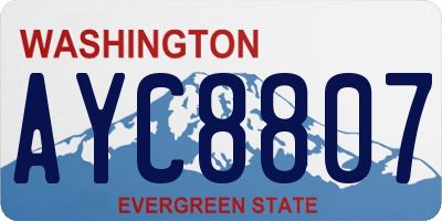 WA license plate AYC8807