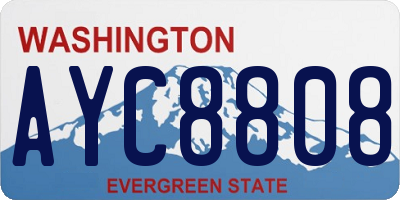 WA license plate AYC8808