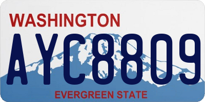 WA license plate AYC8809