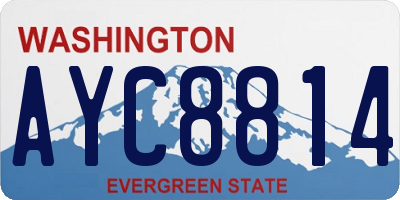 WA license plate AYC8814