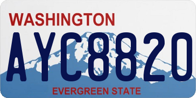 WA license plate AYC8820