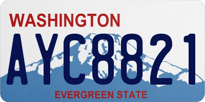 WA license plate AYC8821