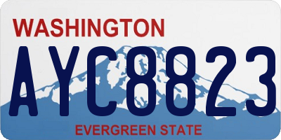 WA license plate AYC8823