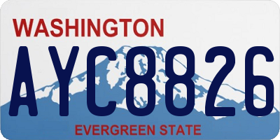 WA license plate AYC8826