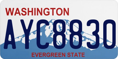 WA license plate AYC8830