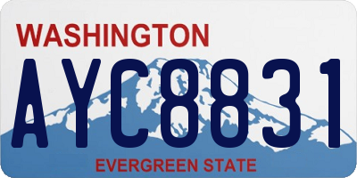 WA license plate AYC8831