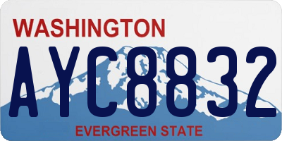 WA license plate AYC8832