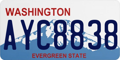 WA license plate AYC8838