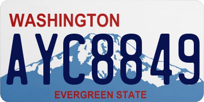 WA license plate AYC8849