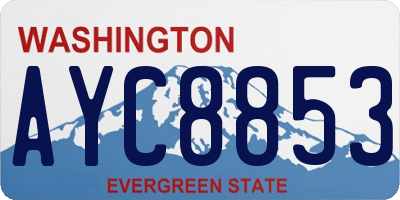 WA license plate AYC8853