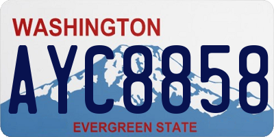 WA license plate AYC8858