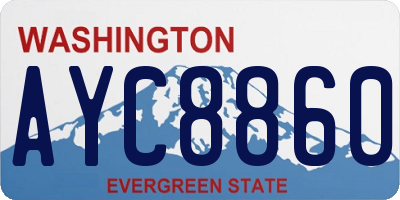 WA license plate AYC8860