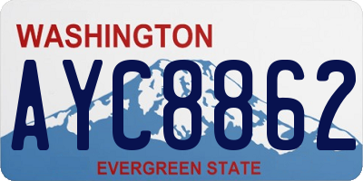 WA license plate AYC8862