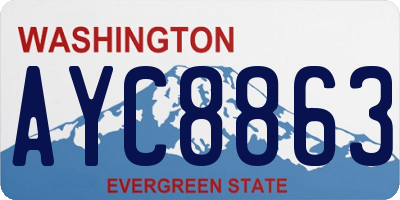WA license plate AYC8863