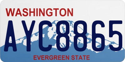 WA license plate AYC8865