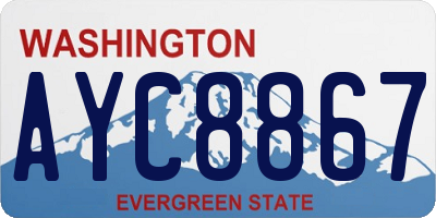 WA license plate AYC8867
