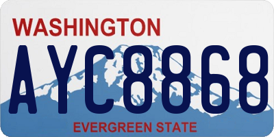 WA license plate AYC8868