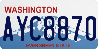 WA license plate AYC8870
