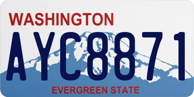 WA license plate AYC8871