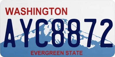 WA license plate AYC8872