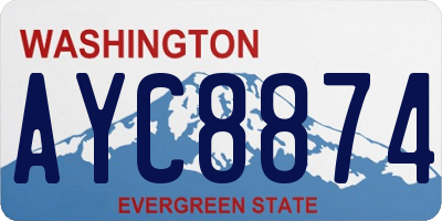 WA license plate AYC8874