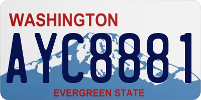 WA license plate AYC8881