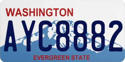 WA license plate AYC8882