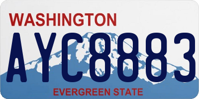 WA license plate AYC8883