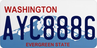 WA license plate AYC8886