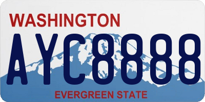 WA license plate AYC8888