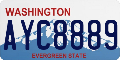 WA license plate AYC8889