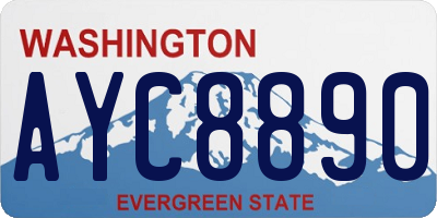WA license plate AYC8890