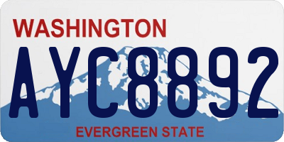 WA license plate AYC8892