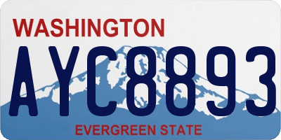 WA license plate AYC8893