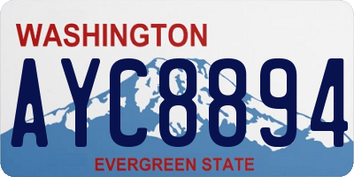 WA license plate AYC8894