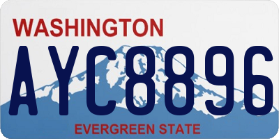 WA license plate AYC8896