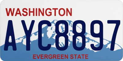 WA license plate AYC8897