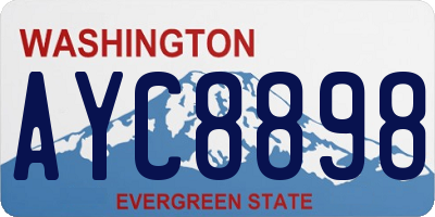 WA license plate AYC8898