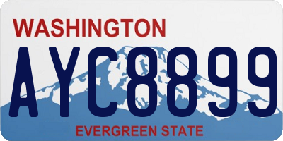 WA license plate AYC8899