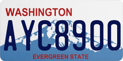 WA license plate AYC8900