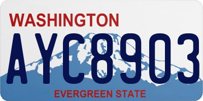 WA license plate AYC8903