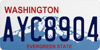 WA license plate AYC8904