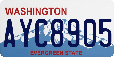 WA license plate AYC8905