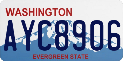 WA license plate AYC8906