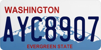 WA license plate AYC8907