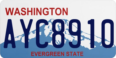 WA license plate AYC8910