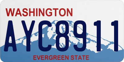 WA license plate AYC8911